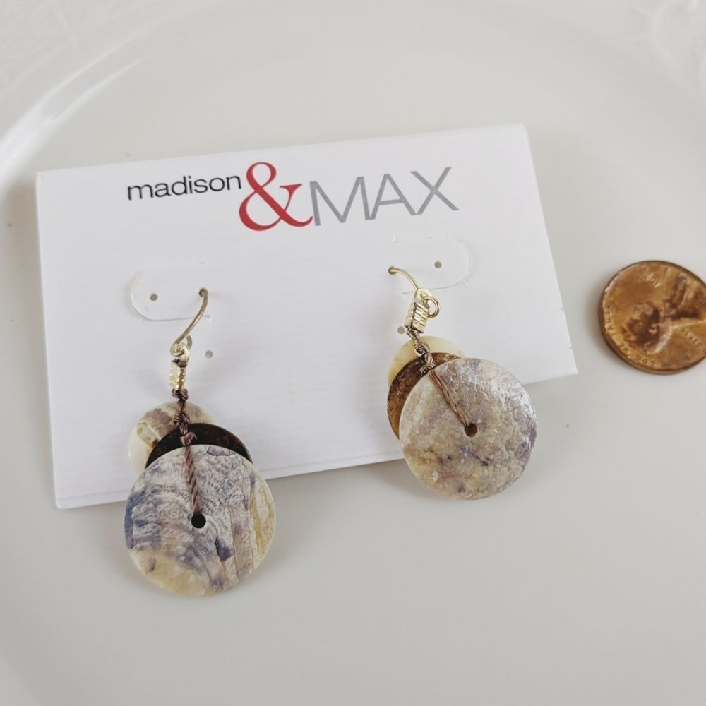 🖤3 for 25🖤Madison & Mac Slate Shell Earrings NWT